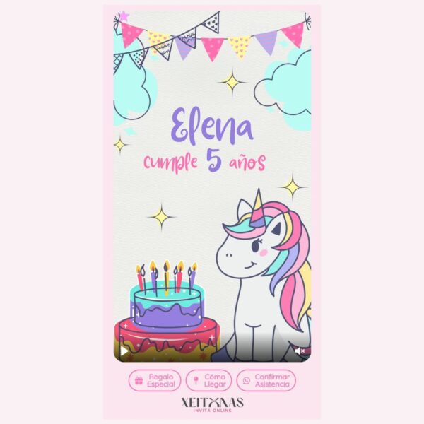 Modelo Cumple Unicornio 2